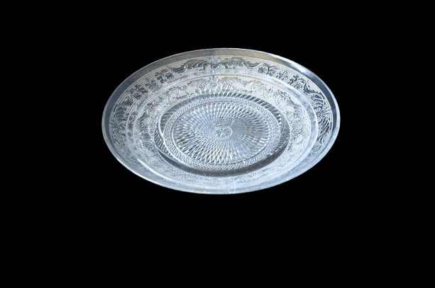 צלחת שקופה עגולה רטרו